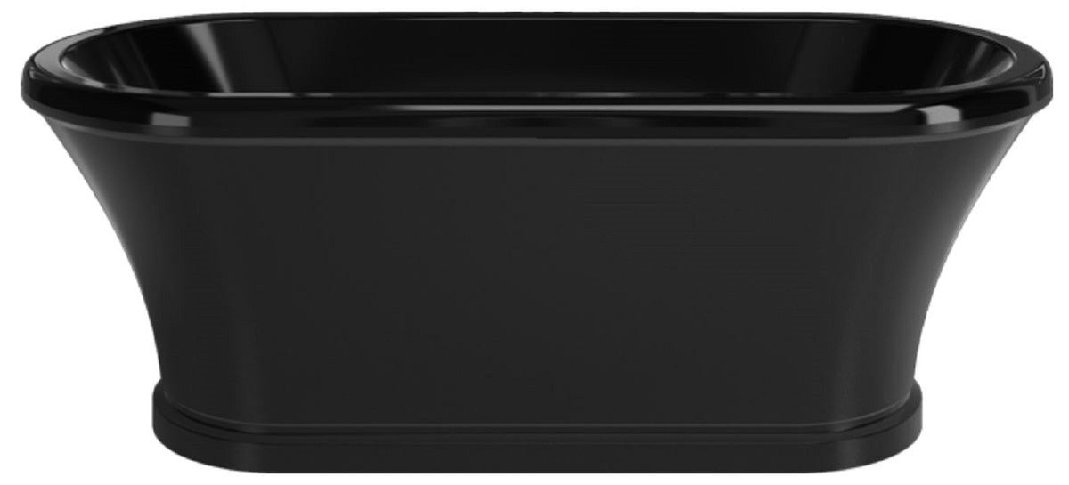 Jugendstil Badewanne Schwarz 170 cm - Freistehende Retro Stil Badewanne