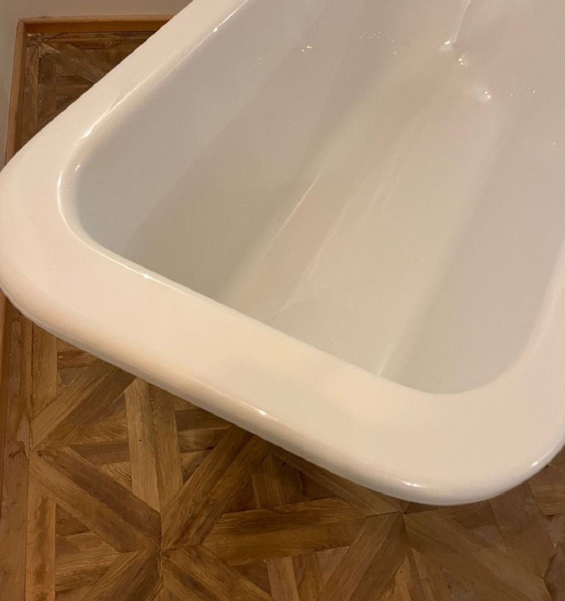 Jugendstil Badewanne Weiß / Weiß 170 cm - Freistehende Retro Stil Badewanne