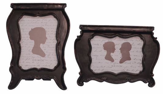 Barockstil Bilderrahmen 2er Set Antik Schwarz - Barock Deko