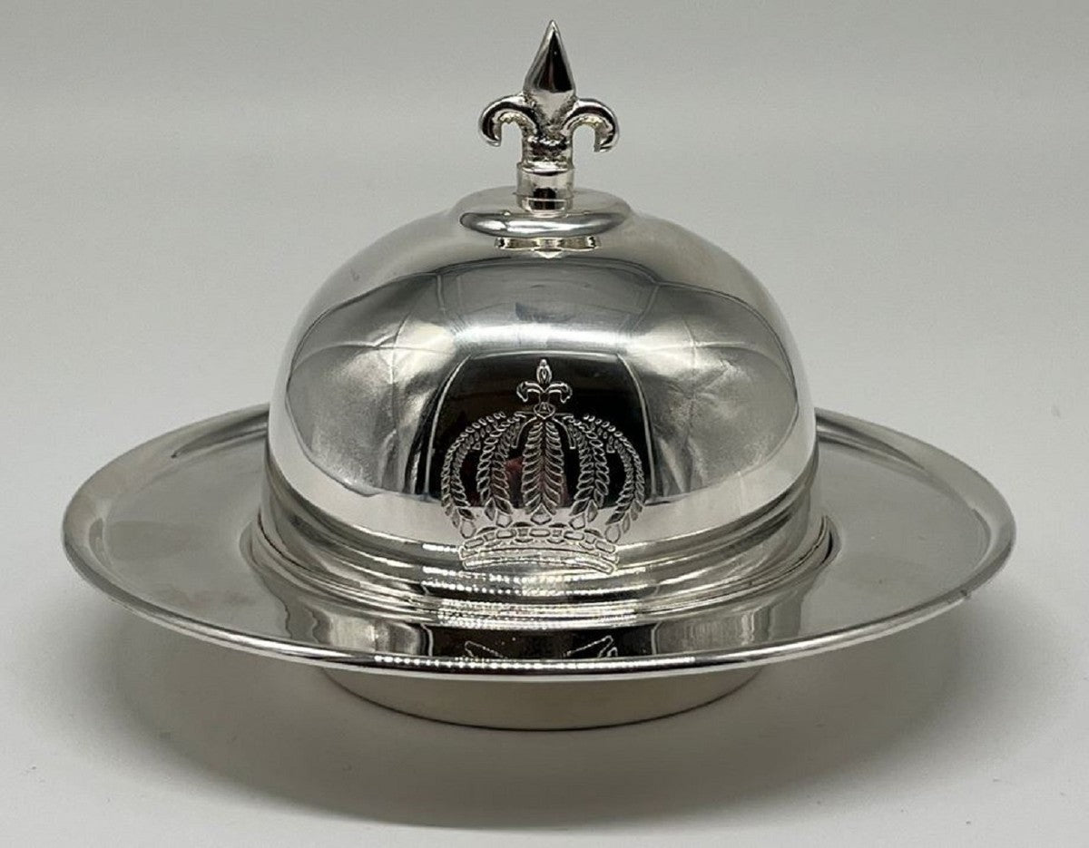 Pompöös by Luxus Barock Kaviarschale mit Deckel Silber - designed by Harald Glööckler