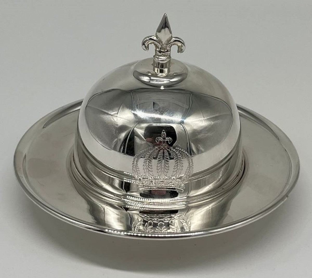 Pompöös by Luxus Barock Kaviarschale mit Deckel Silber - designed by Harald Glööckler