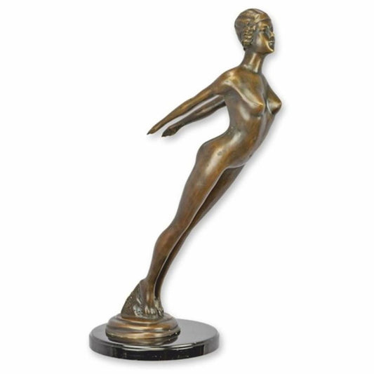 Jugendstil Deko Bronze Figur Frau Bronze / Schwarz H. 60,4 cm