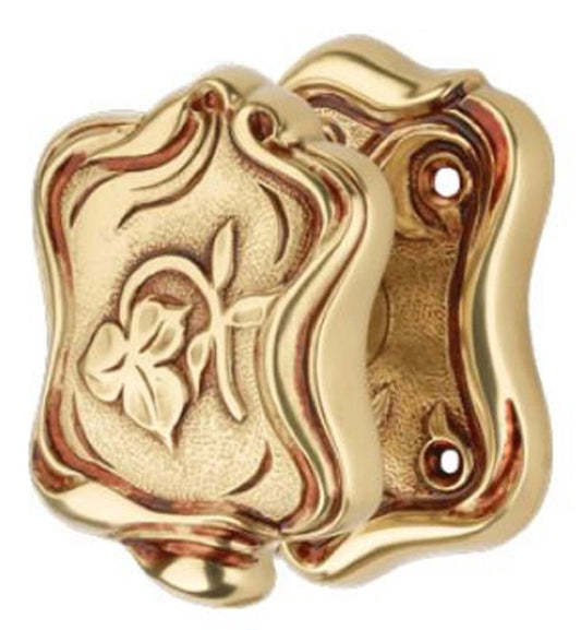 Jugendstil Türknauf Set Französisches Gold 6,6 x 8,5 cm - Elegante Messing Türgriffe - Barock & Jugendstil Deko Accessoires