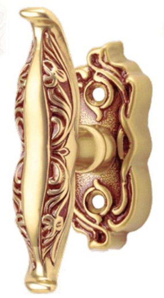 Jugendstil Fensterklinken Set Französisches Gold 3,6 x 11 cm - Elegante Messing Fenstergriffe - Barock & Jugendstil Deko Accessoires