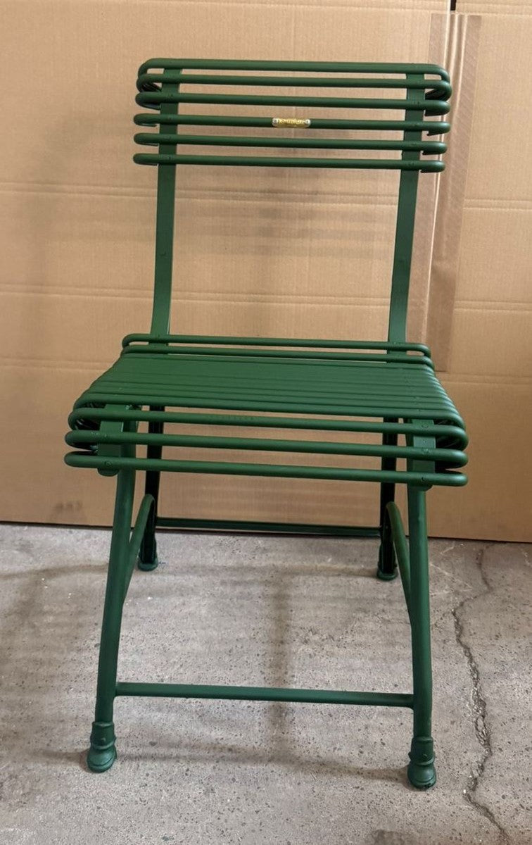 Jugendstil Schmiedeeisen Gartenstuhl Dunkelgrün - Barock & Jugendstil Garten Möbel