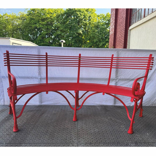 Jugendstil Gartenbank Rot 200 cm - Barock & Jugendstil Garten Möbel
