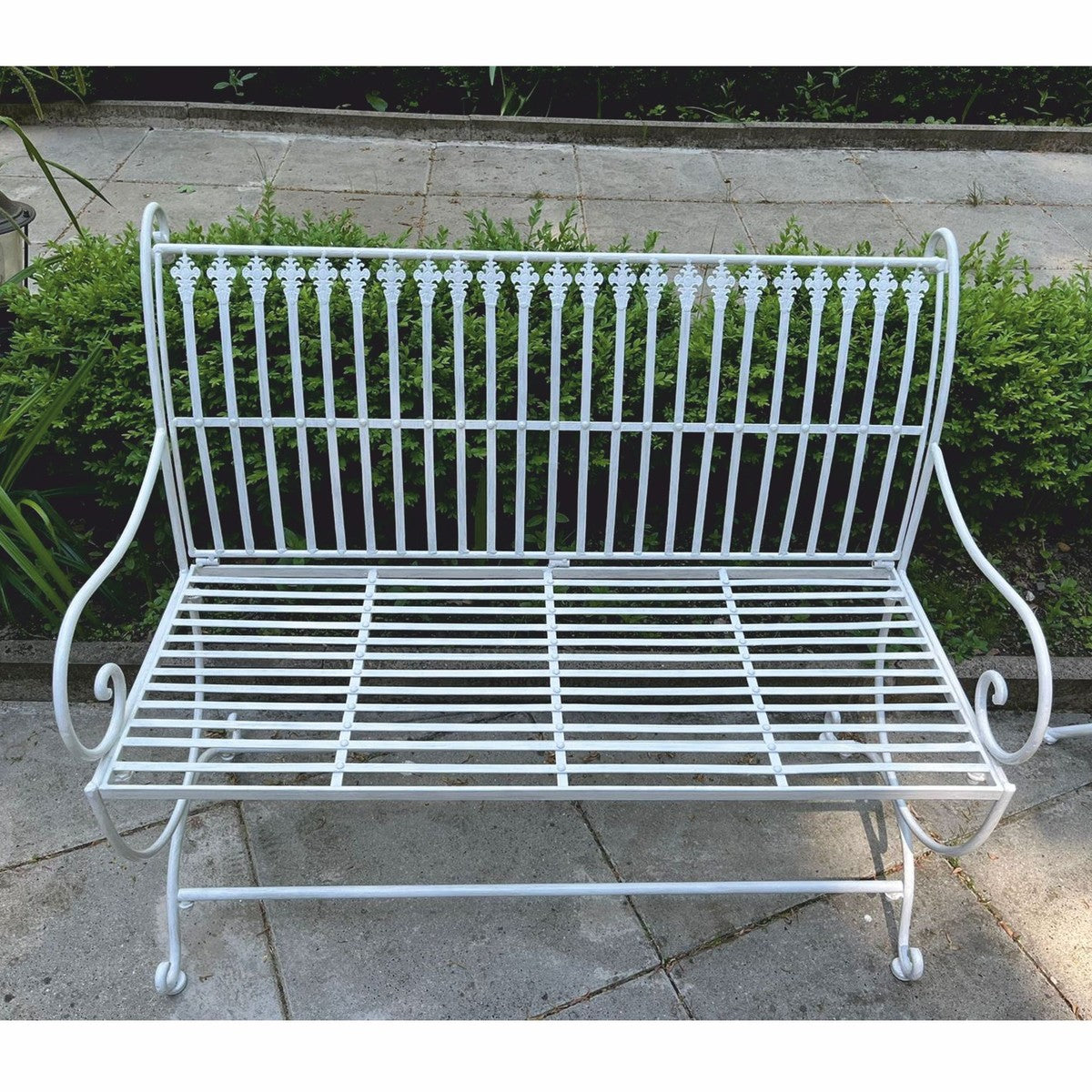 Jugendstil Gartenbank Weiß 103,5 cm - Barock & Jugendstil Garten Möbel