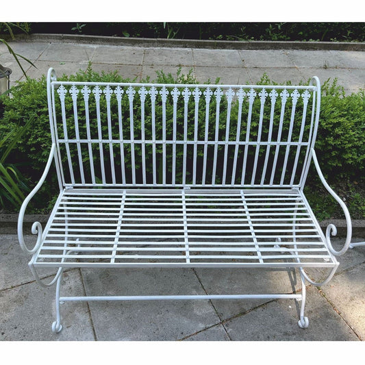 Jugendstil Gartenbank Weiß 103,5 cm - Barock & Jugendstil Garten Möbel