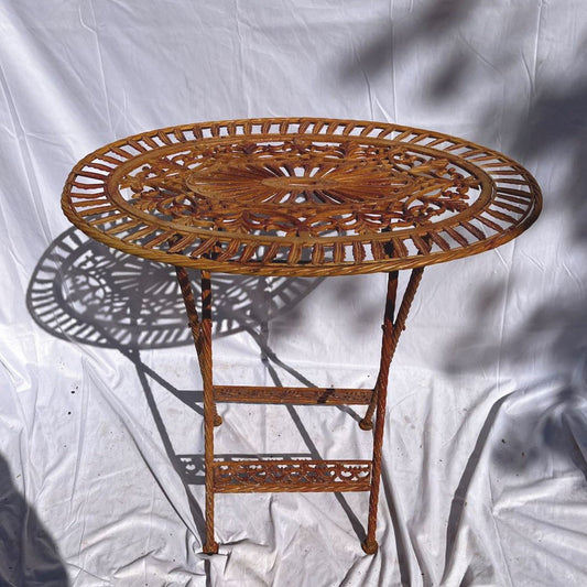 Jugendstil Gartentisch Rost 70 x 54 x H. 74 cm - Klappbarer Garten Esstisch