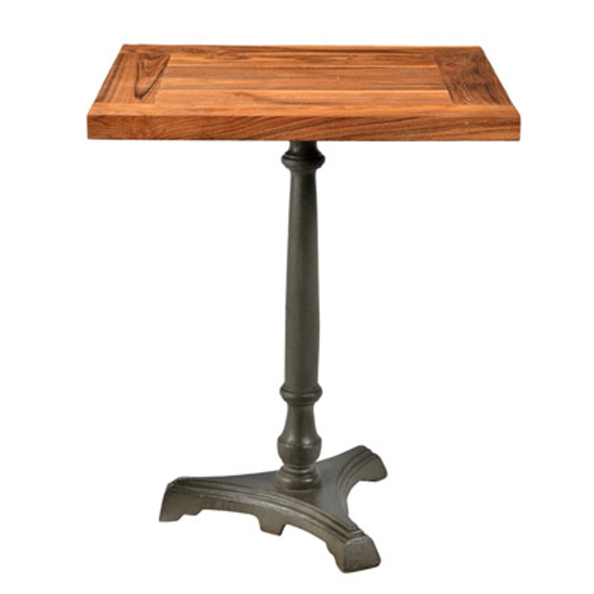Jugendstil Luxus Tisch / Beistelltisch Teak Holz / Eisen Mod2 60 x 60 x H74 cm - Cafe Restaurant Möbel