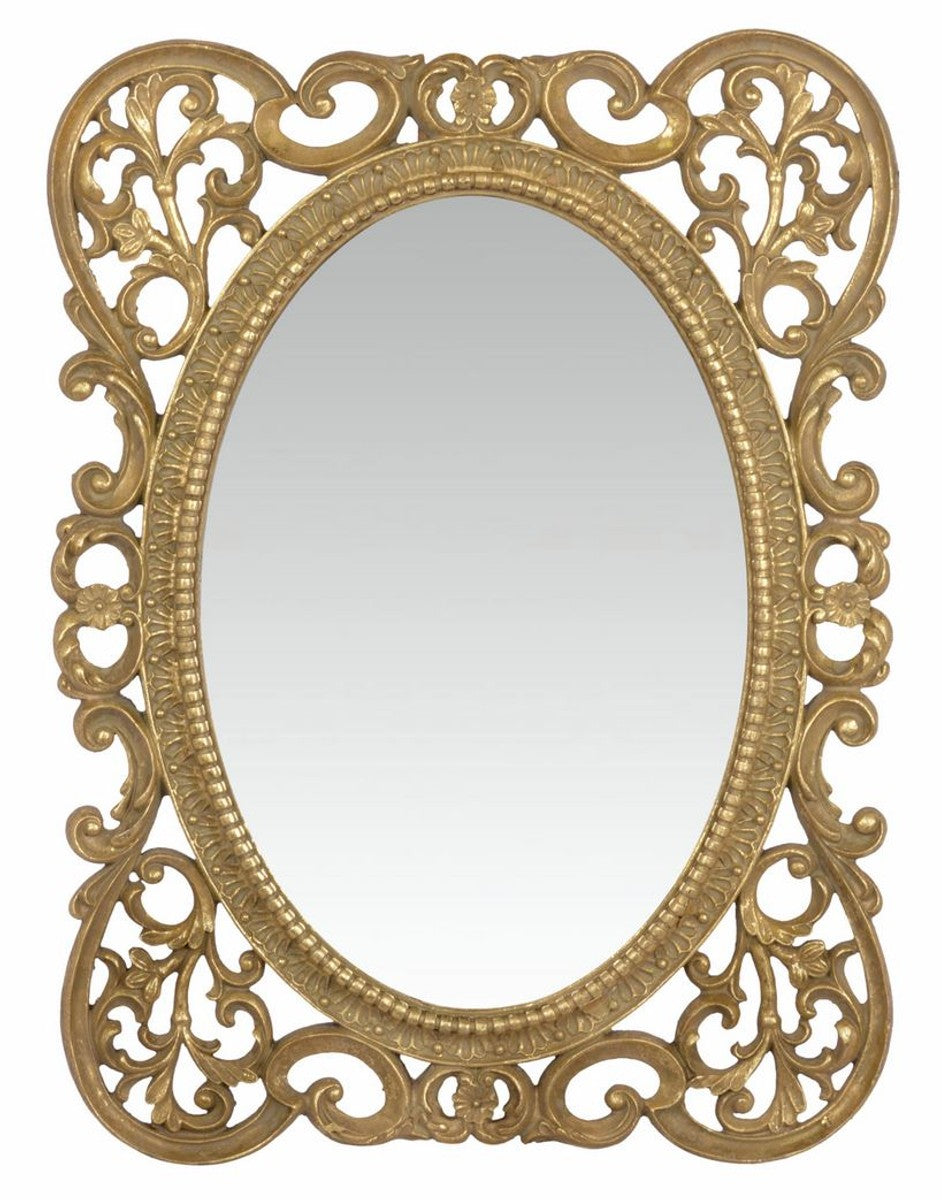 Barockstil Polyresin Wandspiegel Gold 29,1 x H. 39,1 cm - Barockmöbel