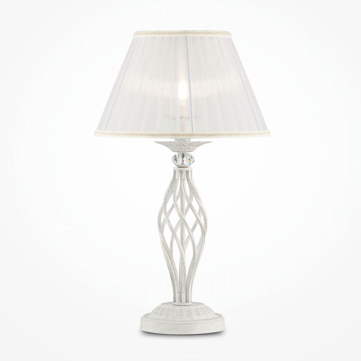 Jugendstil Tischleuchte Antik Weiß / Weiß H. 56 cm - Barock & Jugendstil Leuchten