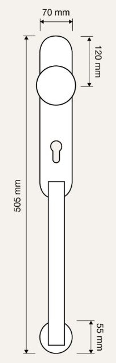 Jugendstil Türgriff / Türknauf Set Französisches Gold 7 x H. 50,5 cm - Luxus Qualität