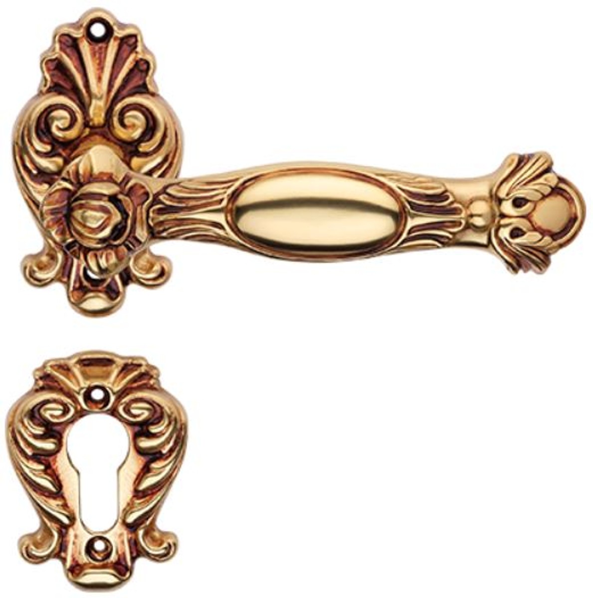 Barock Türklinken Set Französisches Gold 15 x H. 8,2 cm - Barock Deko Accessoires