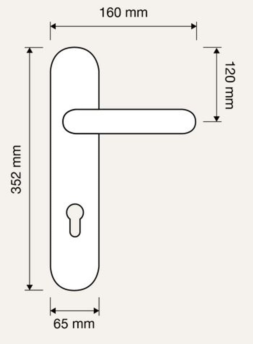 Jugendstil Türgriff Set Französisches Gold 16 x H. 35,2 cm - Hotel & Restaurant Accessoires