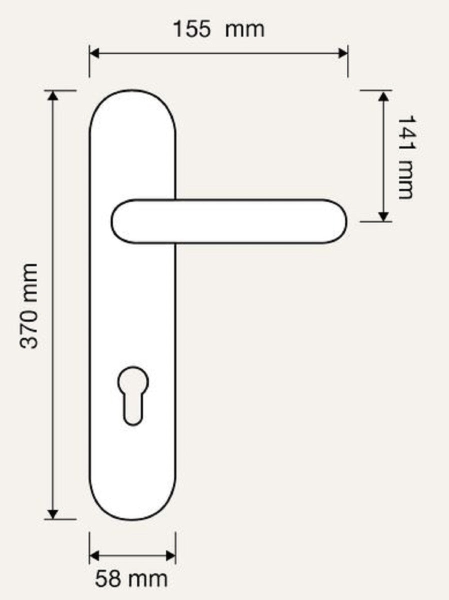 Barock Türgriff Set Französisches Gold 15,5 x H. 37 cm - Messing Türklinken