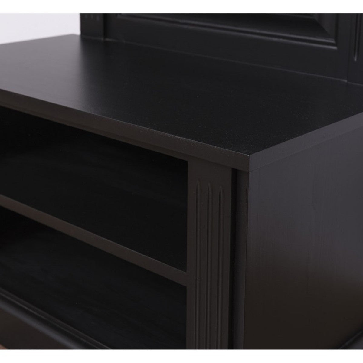 Jugendstil Wand Garderobe mit Ablagefächer Schwarz Antik Stil - Landhaus Stil Garderobenschrank