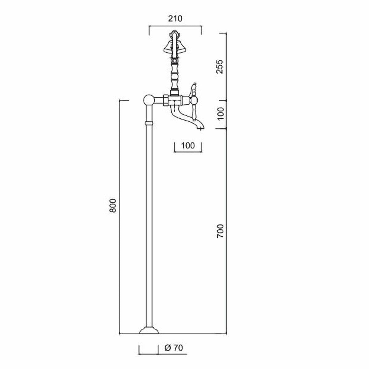 Jugendstil Wannenbatterie H. 105,5 cm - Verschiedene Farben - Made in Italy