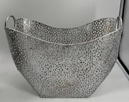 Aluminium Zeitschriftenkorb Silber 52 cm - Wohnzimmer Deko