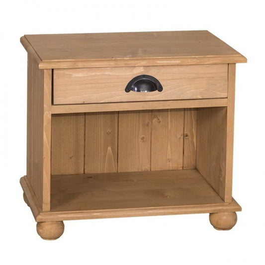 Landhaus Stil Nacht Schrank Kommode mit 1 Schublade - Jugendstil Shabby Chic Möbel - Massivholz Nachtschränkchen