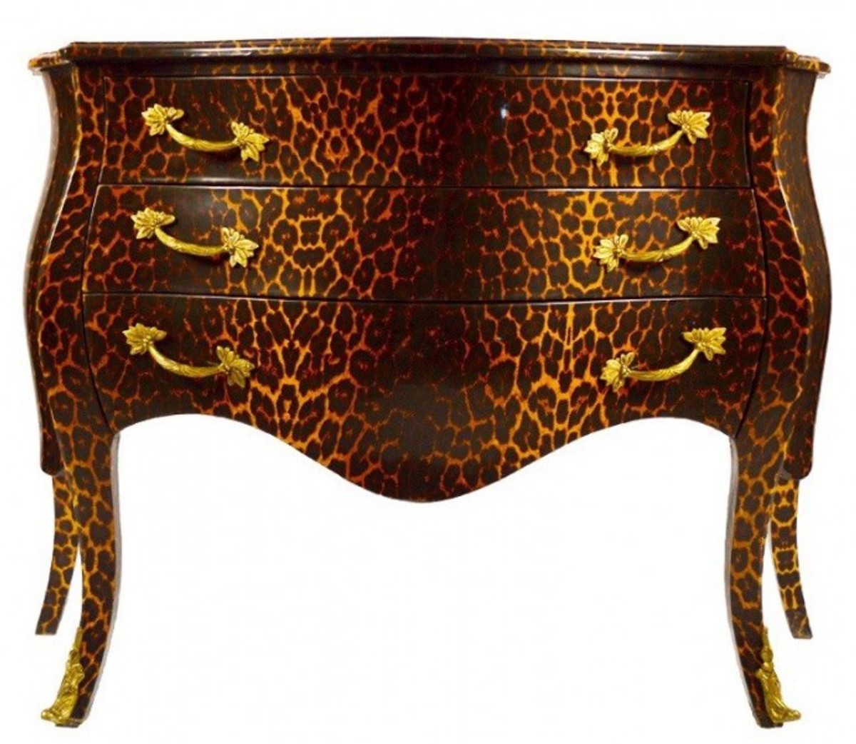 Barock Kommode in Leopard mit 3 Schubladen
