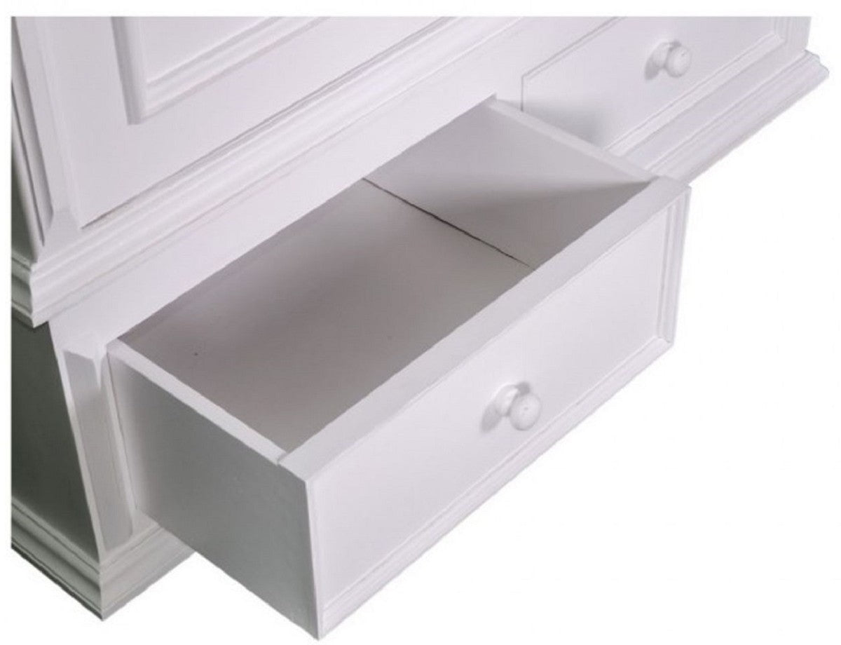 Landhaus Stil Kleiderschrank Weiß - Kleider Schrank Shabby H 206 cm B 127 cm T 61 cm - Landhaus Stil Möbel