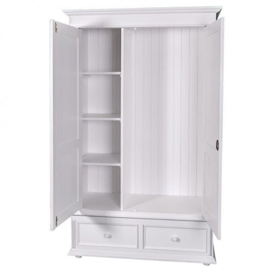 Landhaus Stil Kleiderschrank Weiß - Kleider Schrank Shabby H 206 cm B 127 cm T 61 cm