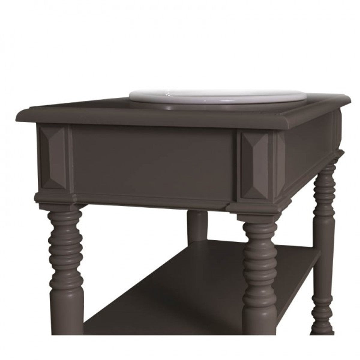 Landhaus Stil Waschschrank Waschtisch inkl 1 Waschbecken Grau - Bad Schrank