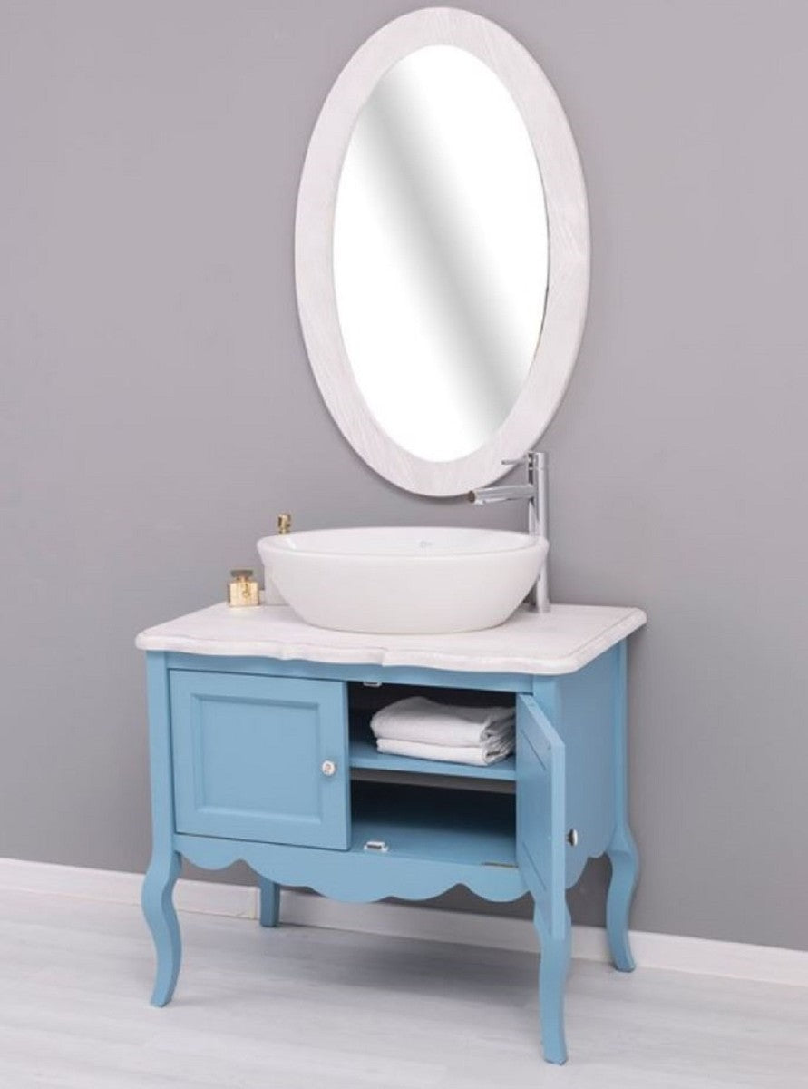 Landhausstil Badezimmer Set Hellblau / Hellgrau - Landhausstil Badezimmer Möbel