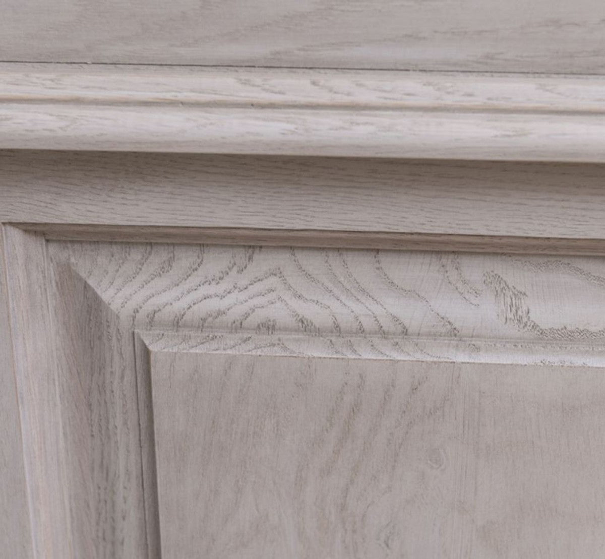 Landhausstil Badezimmer Set Grau - 1 Doppelwaschtisch & 2 Waschbecken & 2 Wasserhähne & 1 Wandspiegel - Massivholz Badezimmermöbel im Landhausstil