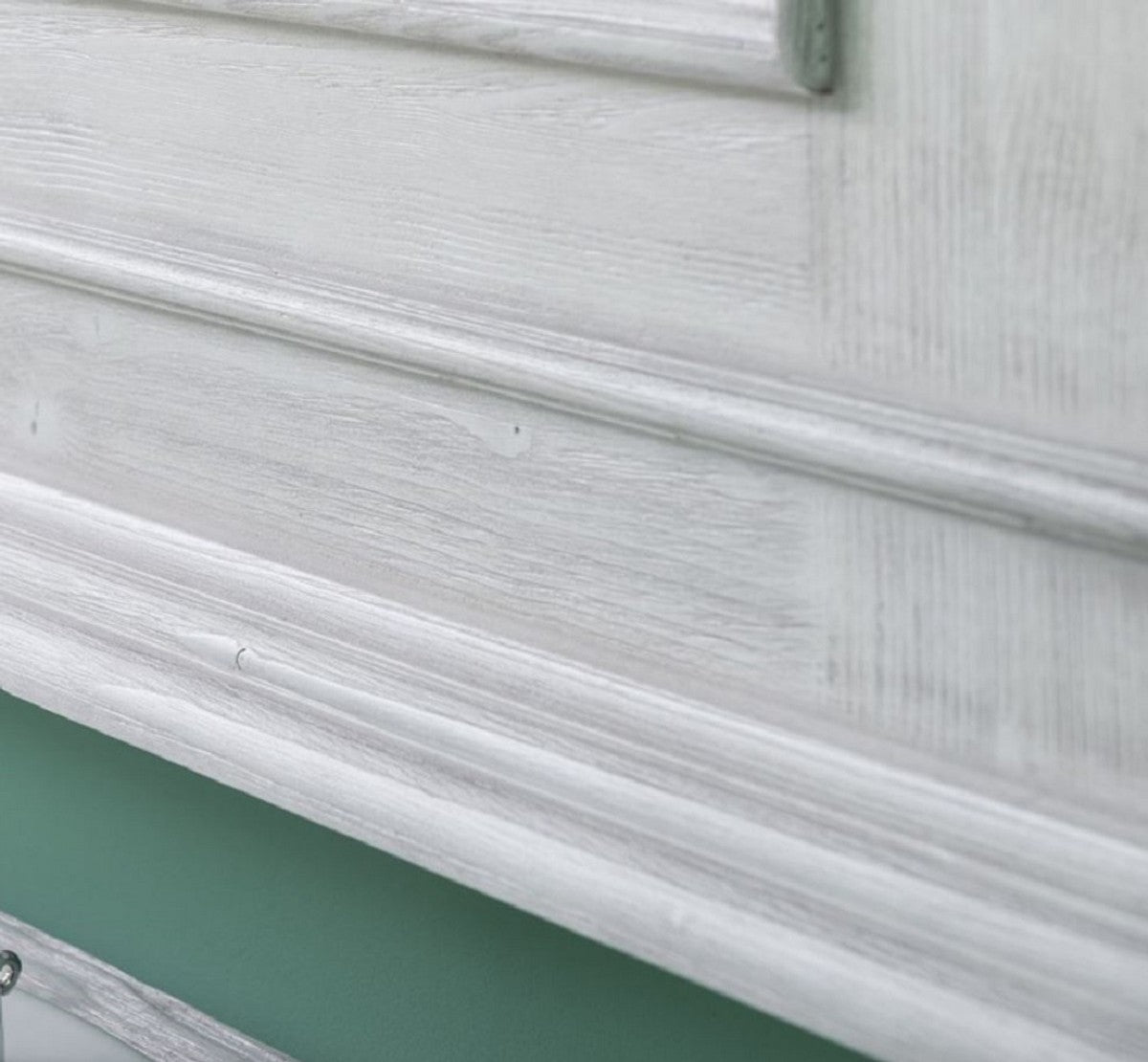 Landhausstil Badezimmer Set Weiß / Hellgrau - 1 Doppelwaschtisch & 1 Wandspiegel - Massivholz Badezimmermöbel im Landhausstil