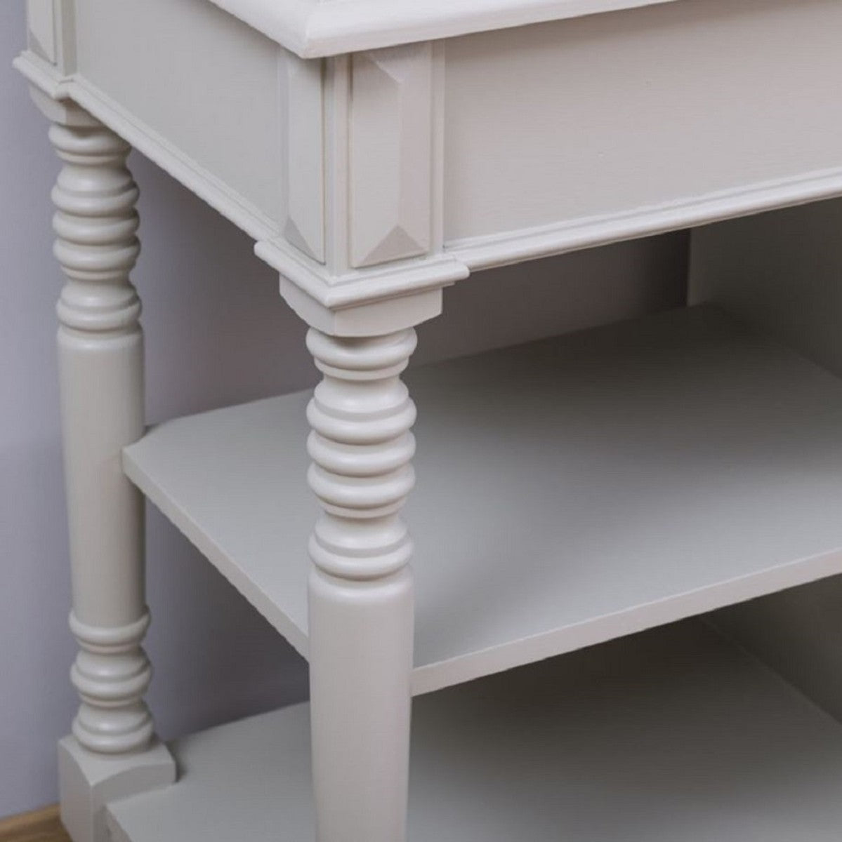 Landhausstil Badezimmer Set Grau / Naturfarben / Mehrfarbig - 1 Doppelwaschtisch & 1 Wandspiegel - Massivholz Badezimmermöbel im Landhausstil