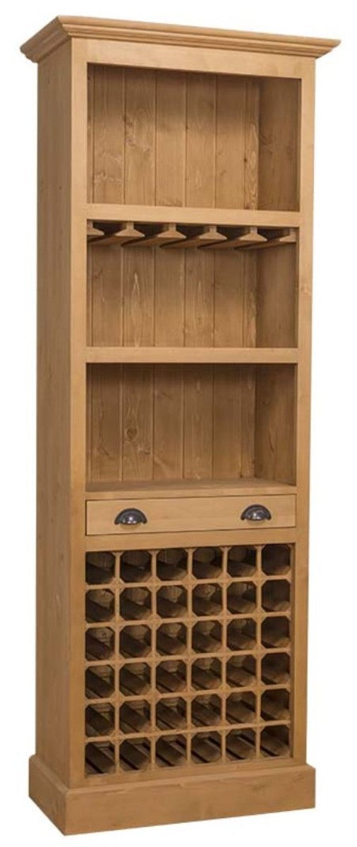 Landhausstil Barschrank Naturfarben 78 x 41 x H. 210 cm - Landhausstil Weinschrank