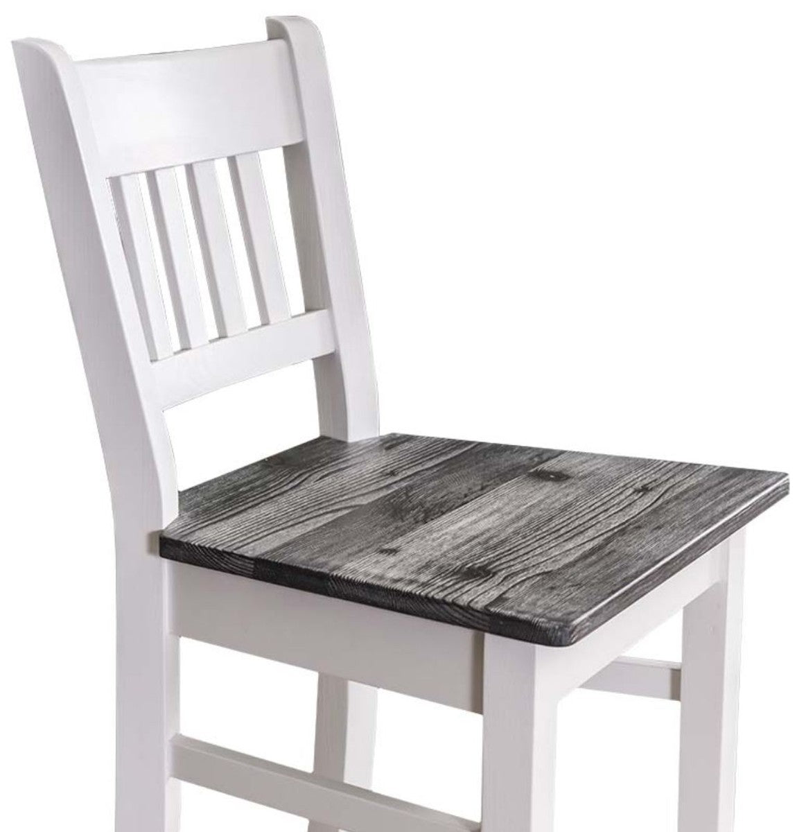 Landhausstil Barstuhl Weiß / Schwarz 47 x 47 x H. 107 cm - Landhausstil Möbel