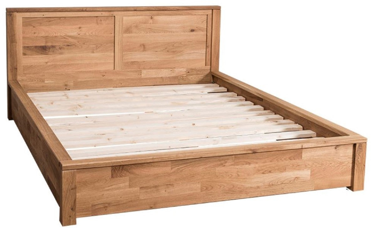 Landhausstil Eichenholz Bett Naturfarben 180 x 200 cm - Schlafzimmermöbel im Landhausstil