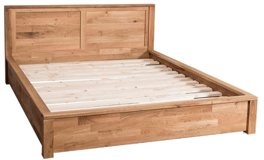 Landhausstil Eichenholz Bett Naturfarben 180 x 200 cm - Schlafzimmermöbel im Landhausstil