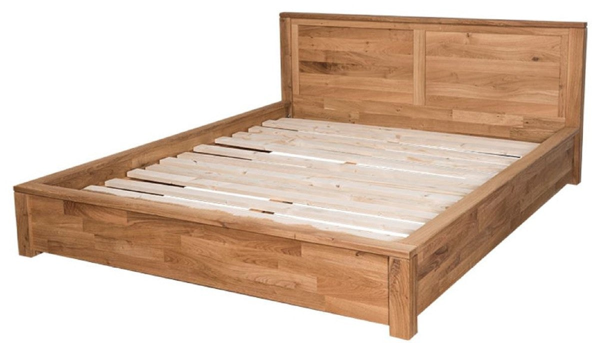 Landhausstil Eichenholz Bett Naturfarben 180 x 200 cm - Schlafzimmermöbel im Landhausstil