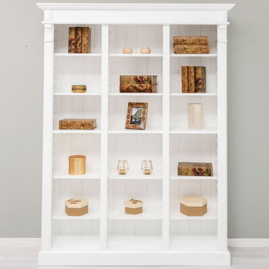 Landhausstil Bücherschrank Weiß 150 x 39 x H. 197 cm - Landhausstil Möbel