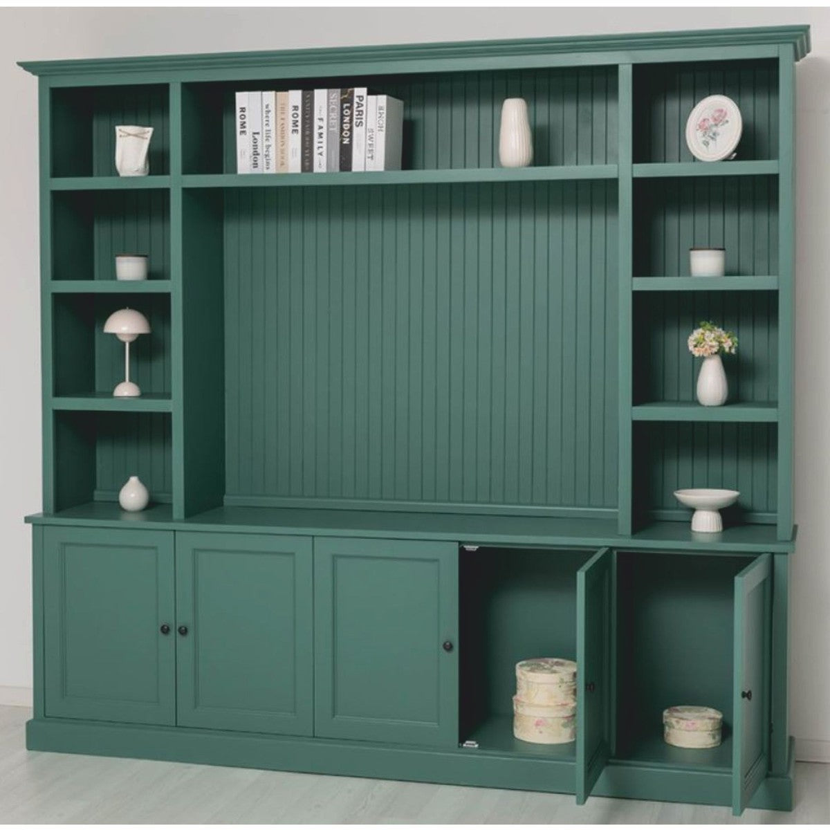 Landhausstil Bücherschrank Grün 254 cm - Landhausstil Möbel