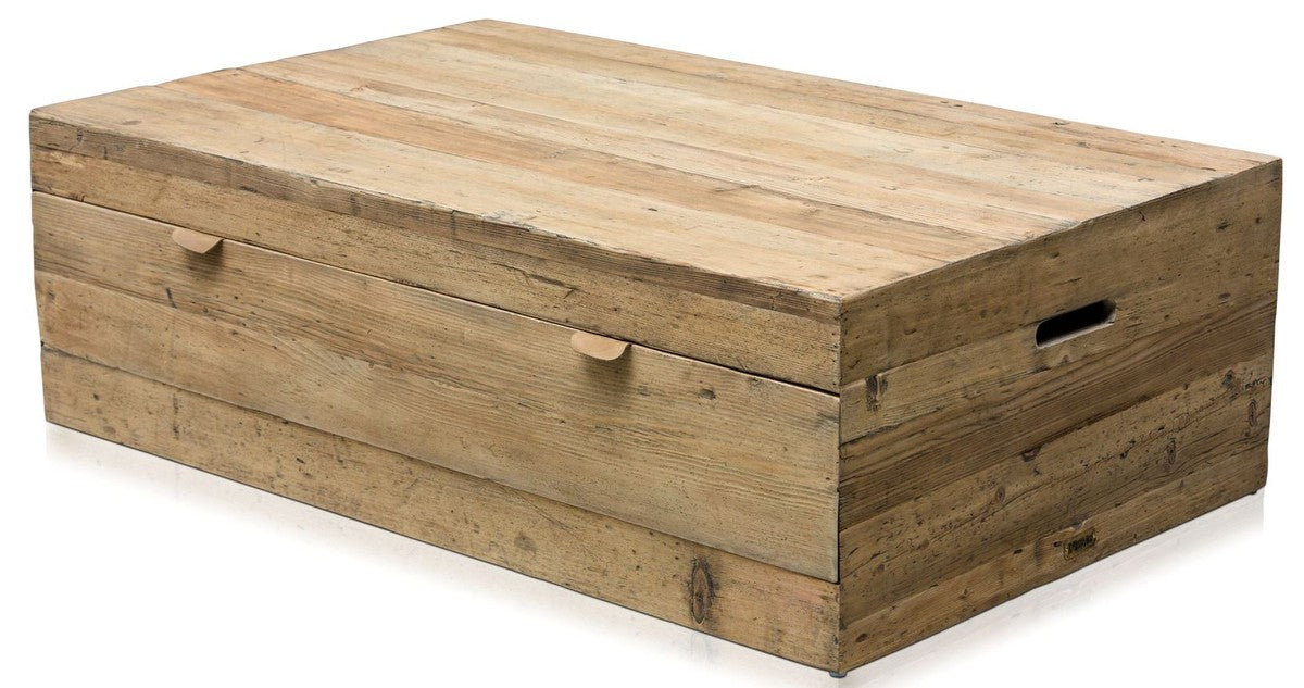 Landhausstil Couchtisch mit Schublade Naturfarben 130 x 80 x H. 40 cm - Wohnzimmermöbel im Landhausstil