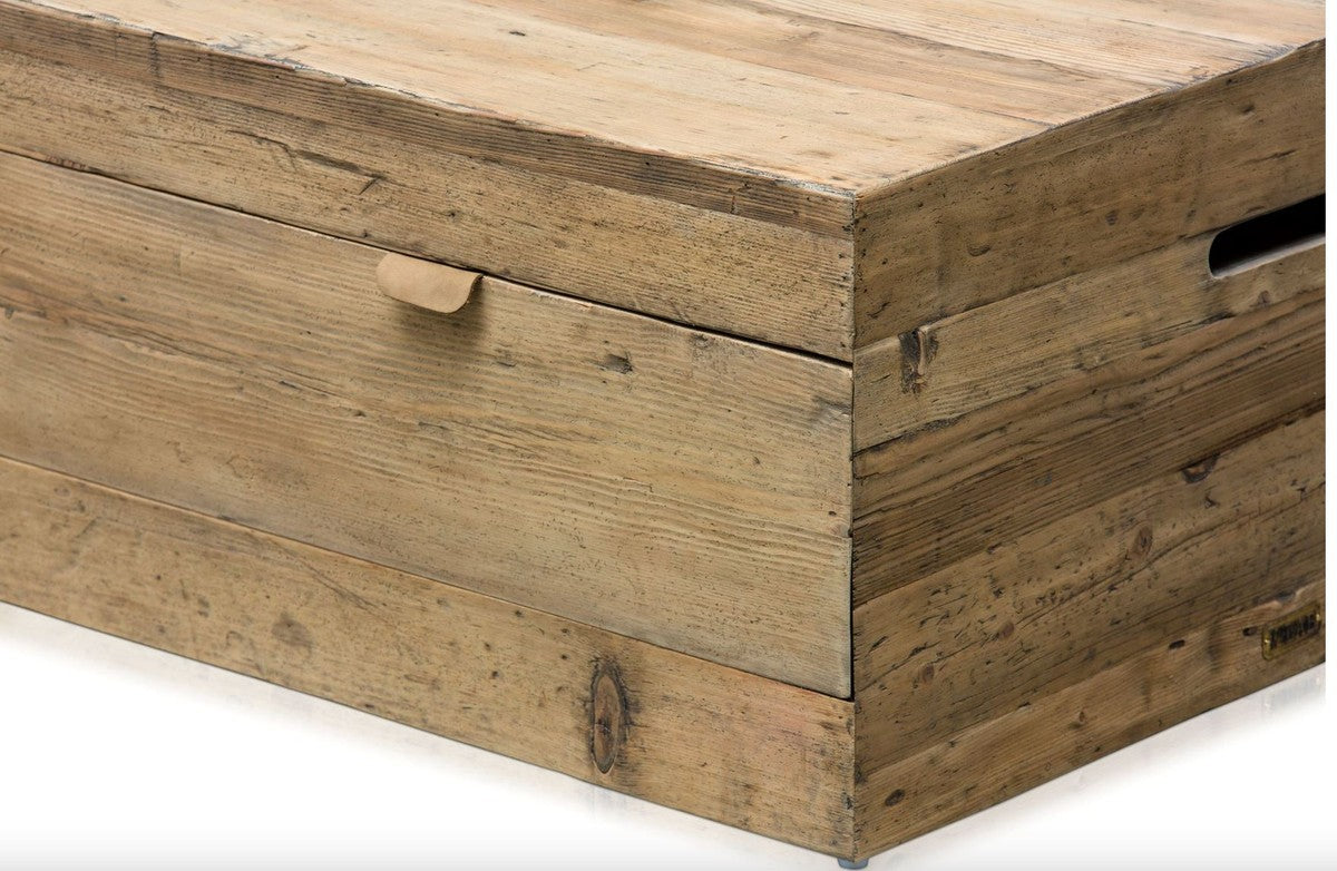 Landhausstil Couchtisch mit Schublade Naturfarben 130 x 80 x H. 40 cm - Wohnzimmermöbel im Landhausstil