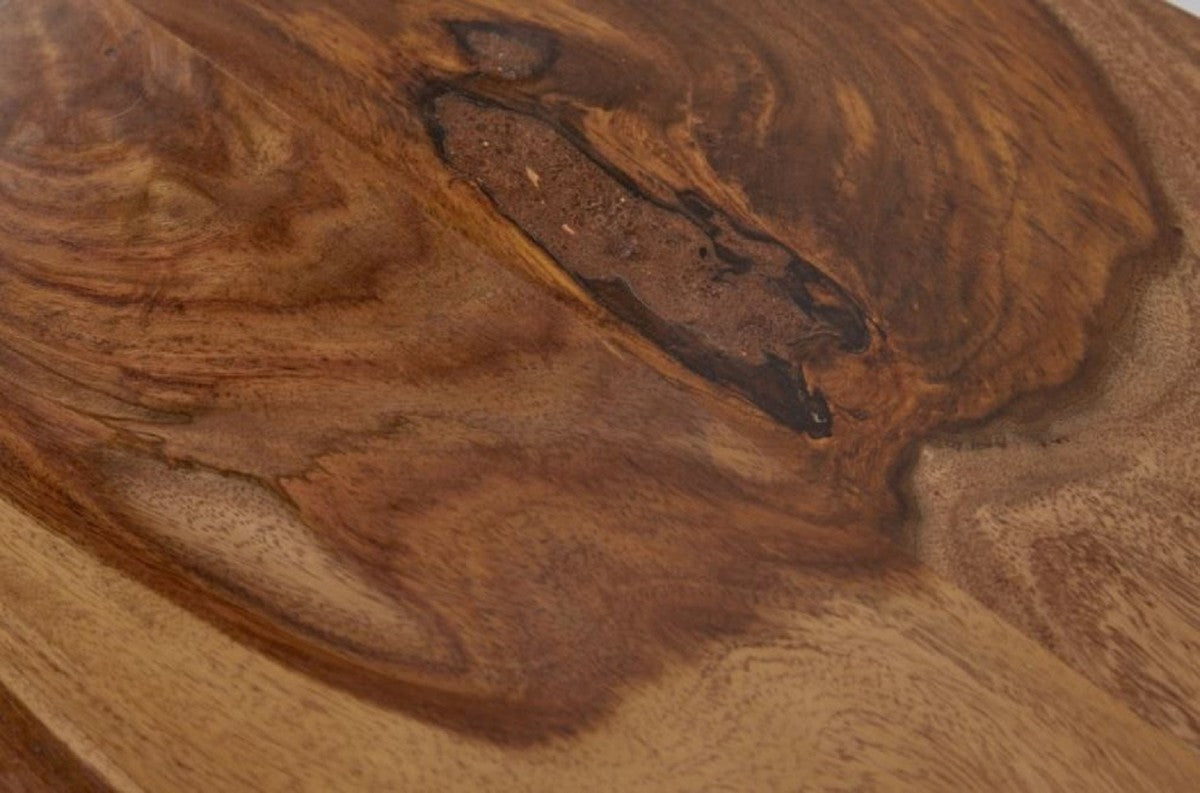 Massivholz Couchtisch mit Metallbeinen Braun / Schwarz 110 x 60 x H. 40 cm - Rechteckiger Wohnzimmertisch im Industrie Look - Wohnzimmer Möbel