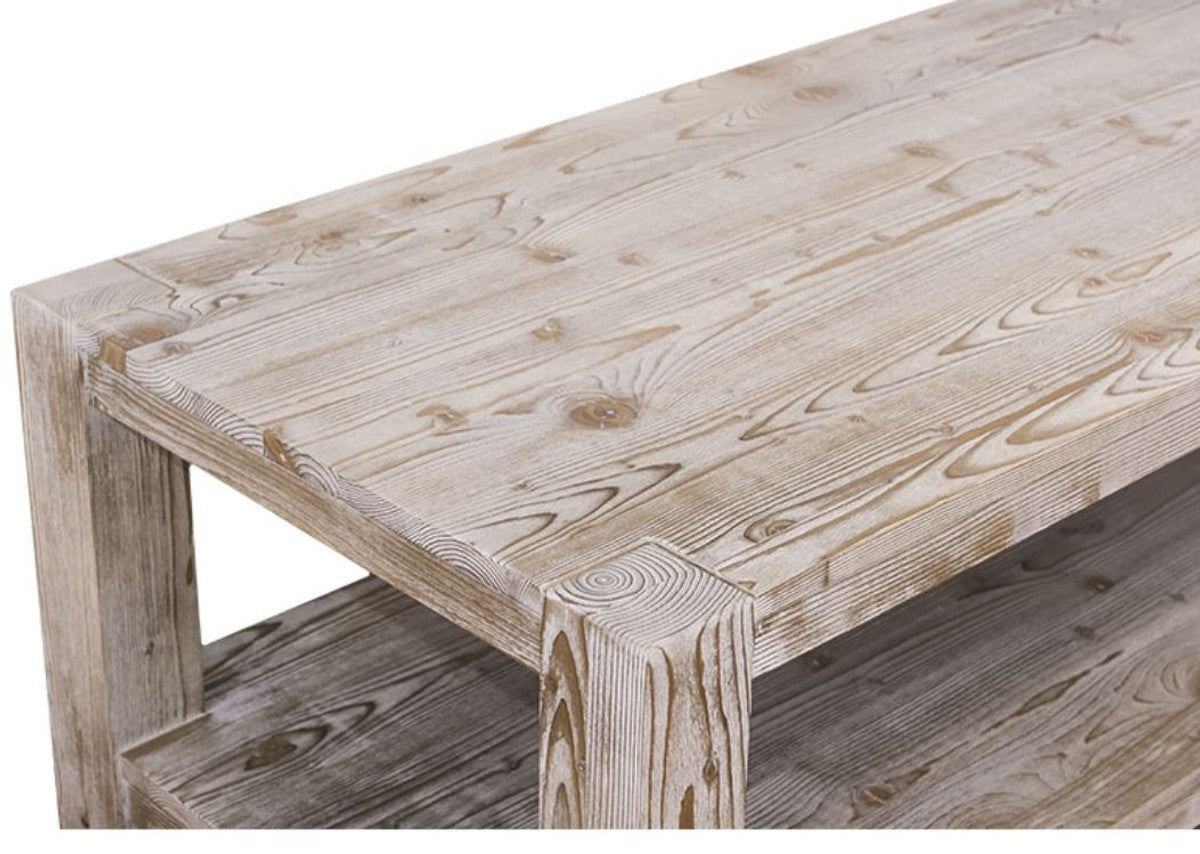 Landhausstil Couchtisch Naturfarben 120 x 60 x H. 45 cm - Wohnzimmertisch im Landhausstil