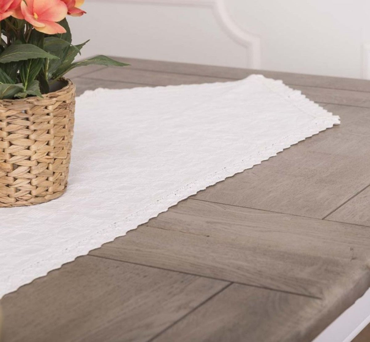 Landhausstil Esstisch Braun / Weiß 160-200 x 90 x H. 78 cm - Massivholz Küchentisch mit ausziehbarer Eichenholz Tischplatte