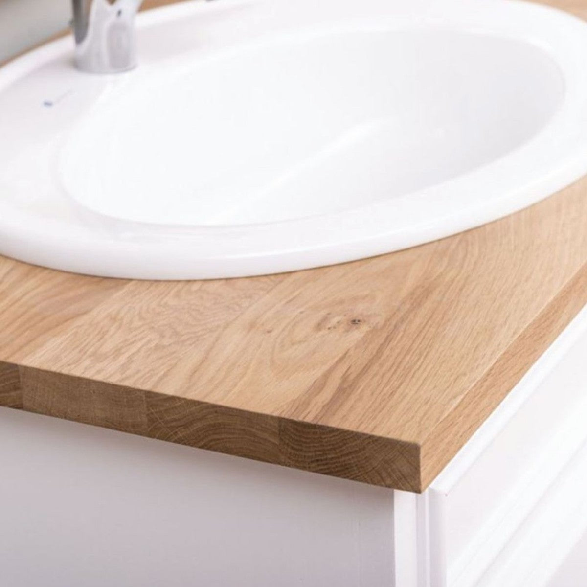 Landhausstil Doppel Waschbeckenschrank Weiß / Naturfarben 150 cm