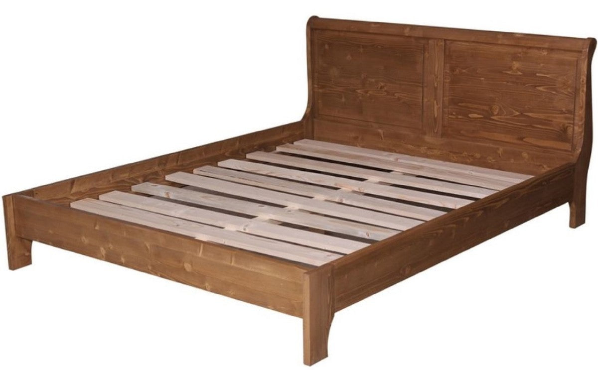 Landhausstil Bett Braun 160 x 200 cm - Massivholz Doppelbett - Landhausstil Schlafzimmermöbel