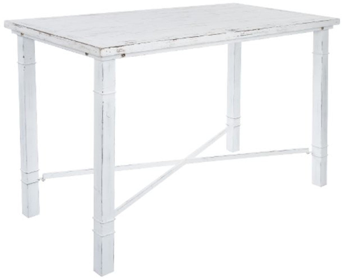 Landhausstil Esstisch Antik Weiß 100 x 50 x H. 70 cm - Kleiner Shabby Chic Esszimmertisch