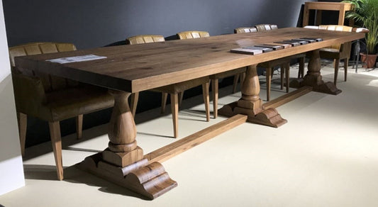 Landhausstil Esstisch Braun - Verschiedene Größen - Rustikaler Massivholz Küchentisch - Rustikale Massivholz Esszimmer Möbel - Landhausstil Esszimmer Möbel