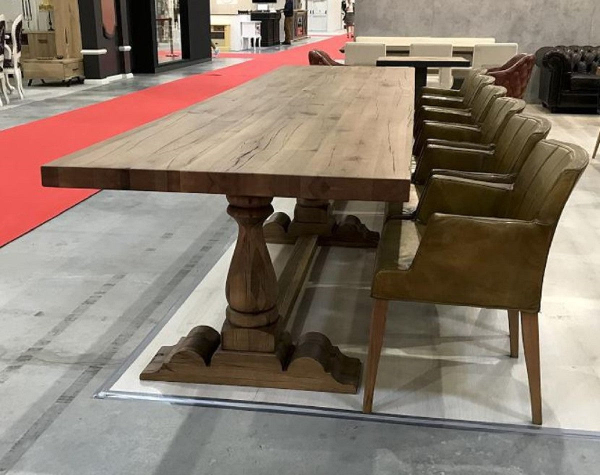 Landhausstil Esstisch Braun - Verschiedene Größen - Rustikaler Massivholz Küchentisch - Rustikale Massivholz Esszimmer Möbel - Landhausstil Esszimmer Möbel