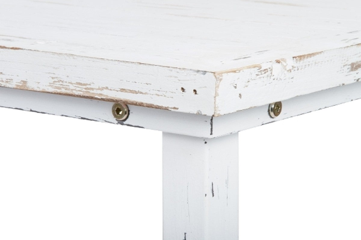 Landhausstil Esstisch Antik Weiß 100 x 50 x H. 70 cm - Kleiner Shabby Chic Esszimmertisch